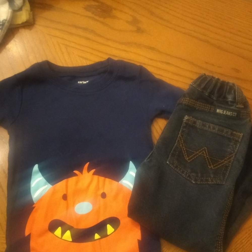 Wrangler jeans 18 months with t shirt